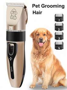 Adjustable Professional Pet Hair Trimmer | USB Rechargeable, Quiet Pet Grooming Tool With 4 Detachable Combs (1.5-4mm) And Cleaning Brush - Ergonomic Lithium-Polymer Battery Hair Clipper Suitable For All Breeds - Multicolor - View 5