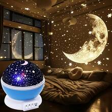 3D Rotating Star And Moon Projection Night Light, USB Powered 12-Color Mode Celestial Light, Suitable For Bedroom Decoration, Party Atmosphere, And Outdoor Stage Projection, Moon Lamp, Portable Projector, Energyefficient Light, Star Projector, Colorchanging Light, Party Planners - 粉色 - 查看 2
