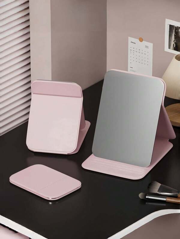 1pc Foldable High Definition Princess Vanity Mirror, Suitable For Student Dorms. Also Can Be Used As Makeup Mirror In Living Room, Bedroom And Bathroom. Home Decor. Travel Accessory, Wedding, Party, Birthday Gift. Gift For Men, Mothers, Fathers, Best Friends And Teachers. New Year Gift. Accessory, Fun Gift.