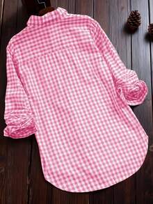 Women's Long Sleeve Vintage Plaid Casual Shirt, Spring/Summer