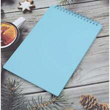 Pastel Blue Spiral Notebook, Single Piece Wirebound Journal With Smooth Paper For Notes, Journaling & Office Use, Portable Aesthetic Notebook For School, Home & Daily Planning - Màu xanh lam - Xem 3