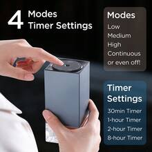 Waterless Diffuser For Essential Oils – 50ml Capacity Nebulizer Aromatherapy Diffuser, Battery Operated Mini Scent Air Machine With 4 Mist Settings Timers For Home,Cars,Office - Blue - View 4