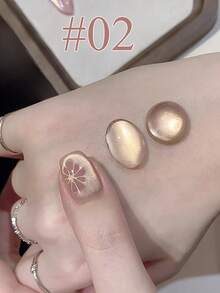 MISS SHAKA 10毫升秋冬美甲粉金猫眼凝胶指甲油胶水 2025 超闪金粉瓷白玻璃珠猫眼美甲美白流行美甲艺术美甲沙龙居家DIY美甲用品圣诞美甲 - 彩色 - 查看 5