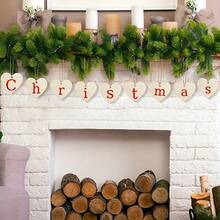 天然木心形木片，情人节、母亲节、圣诞节工艺品，家居装饰，带心形挂孔 - 彩色 - 查看 7