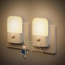 1/2 Packs EU Plug-In LED Night Light With Motion Sensor, Adjustable Brightness, Smart Night Lights Plug Into Wall Sensor, 2700K - EU C Type Plug(220-240V) - View 11