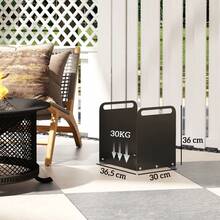 Outsunny Log Holder 36.5 X 30 X 36 Log Holder With Handles, Outdoor/Indoor Log Holder, Up To 30 Kg, Steel, Black - 1 - 查看 8