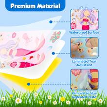 1 Gói (6 Tờ) Hình Dán Công Chúa Xanh Đổi Mặt, Hình Dán Hoạt Hình Tương Tác Vẽ Tay Tự Làm, Hình Dán, Đồ Thủ Công, Quà Sinh Nhật - Nhiều màu - Xem 2