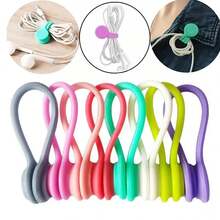5/10pcs Reusable Magnetic Cable Ties, Silicone Magnetic Straps For Bundling, Bookmarks & Fridge Magnets