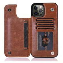 Funda tipo cartera Leopard Queen adornada con artísticos motivos de diamantes y una elegancia regia, apta para iPhone 16e, 16, 15, 14 Plus, 13, 12, 11 Pro Max, SE, 2022, 7, 8 Plus, X, XR, XS Max. Incluye tarjetero y doble cierre magnético. Funda protectora duradera. - Marrón - Ver 4