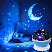3D Rotating Star And Moon Projection Night Light, USB Powered 12-Color Mode Celestial Light, Suitable For Bedroom Decoration, Party Atmosphere, And Outdoor Stage Projection, Moon Lamp, Portable Projector, Energyefficient Light, Star Projector, Colorchanging Light, Party Planners - 粉色 - 查看 3
