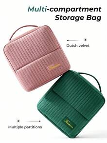 Túi đựng mỹ phẩm dạng đứng, túi đựng đồ vệ sinh cá nhân du lịch công tác đa năng dung tích lớn, túi trang điểm bằng vải nhung kẻ, túi đựng văn phòng phẩm rộng rãi, thiết kế nhiều ngăn + vải bền + túi lưới, túi đựng sản phẩm chăm sóc da di động. - Nhiều màu - Xem 10