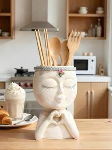 Supporto da cucina adorabile per utensili - Portaposate in ceramica artistica per cucchiai, forchette e bacchette, accessorio per la casa alla moda e pratico, decorazione per spazi di ristorazione moderni, che combina il fascino divertente con la funzione di stoccaggio pratica, perfetto per decorazione della stanza, decorazione della casa, decorazione per compleanni, cucina, matrimonio, camera da letto, soggiorno, regali e decorazione per feste - Multicolore - Visualizzare 4