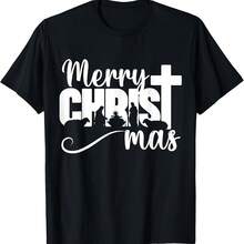 NOVA CAMISETA LIMIT Feliz Natal Jesus Cristão Família Natal- - 黑色4 - 查看 1