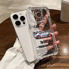 Funda para teléfono con diseño del  911 GT3 RS, compatible con teléfonos ,  17,  16 Pro Max,  15 Pro Max,  13 y  12. Fabricada en TPU, ofrece protección contra golpes y caídas. Ideal para amantes de los coches, un regalo perfecto para cumpleaños y fiestas, o para demostrar tu pasión por los coches deportivos. - transparente - Ver 1