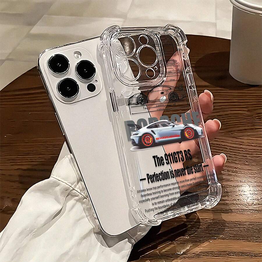 Funda para teléfono con diseño del 911 GT3 RS, compatible con teléfonos , 17, 16 Pro Max, 15 Pro Max, 13 y 12. Fabricada en TPU, ofrece protección contra golpes y caídas. Ideal para amantes de los coches, un regalo perfecto para cumpleaños y fiestas, o para demostrar tu pasión por los coches deportivos. - transparente - Ver 1