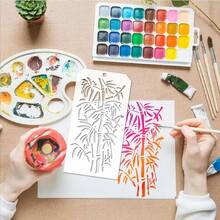 6 Pieces Tree Branch Decorative Stencils Painting Templates Art Face Drawing Stencil Cake Templates For ScrapbooFKing Cookie Tile Furniture Wall Floor Decor Drawing Tracing DIY Art,TreeBranch - 樹枝 - 查看 7