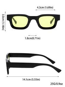 4pcs Square Men's Everyday Versatile Eyeglasses, Suitable For Riding, Street, Beach, Travel - Multicolor - View 6