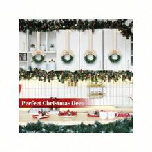 1PC  Christmas Mini Cabinet Wreaths For Kitchen With Ribbon Bows Red Berry,Mini Wreaths Farmhouse Decoration Artificial Hanging Garlands For Christmas Front Door Window Chair Wall Christmas Decorations Home Christmas Gifts Christmas Decor - Multicolor - View 6