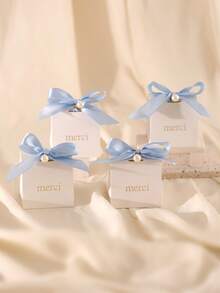 20Pcs Paper Gift Boxes With Golden 'merci' Labels, Including Ribbons And Beads - Perfect For Birthdays, Weddings, Mother's Day, And More - Available In Princess Theme - Multicolor - View 4