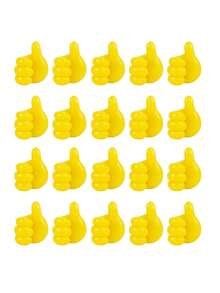 1 cái/5 cái/10 cái/20 cái Móc treo tường hình ngón tay cái (Màu ngẫu nhiên) - Màu vàng - Xem 10