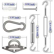 1 Set Stainless Steel Sunshade Fixed Kit Outdoor Garden Sunshade Awning Triangle Sunshade Net Accessories - 11*16*3 Packaging Dimensions - View 2