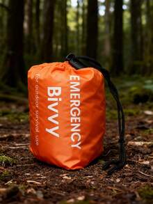 Portable Emergency Sleeping Bag, Survival Shelter Bag, Polyester Film Insulated Emergency Blanket, Lightweight Portable Shelter, Suitable For Camping, Hiking, Outdoor Activities, Backpacking, Outdoor Enthusiasts, Disaster Preparedness, Winter Sleeping Bag - Orange - View 6