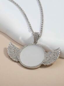 Fashionable European & American Hip-Hop Style Rhinestone Wing Pendant Necklace, Versatile & Unique Valentine's Day Accessories - Necklace - View 6