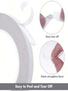 10 Rolls Double-Sided Tape, Durable DIY Essential Double-Sided Tape, Waterproof, Reusable, Suitable For Scrapbooking, Gift Wrapping, Crafts, Office & School Supplies - White, Compatible With Plastic Surfaces. Can Be Used For Photo Albums, Homemade Photos, Gift Wrapping, Paper Storage Boxes, Office, Back To School, Parties, Map Making, Etc. Easy To Remove, No Residue Left. Color And Style Shipped Randomly. - White - View 4