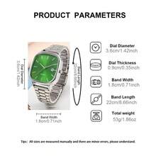 Couple's Watch Set With Calendar Function, Adjustable Strap, Fashionable Casual Quartz Watch, Suitable For Men And Women, Perfect For Daily Wear And Matching Outfits, Ideal Gift (Gift Box Not Included) - 銀色 - 查看 7