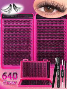 640/544 Cụm lông mi giả riêng lẻ, 9-16mm D Curl 10D + 20D / 30D + 40D / 50D + 60D / 80D + 100D Sách mi dung lượng lớn, Bộ nối mi mỏng và tự nhiên, Cụm mi có keo dán mi, Cọ mi và nhíp, Thân thiện với người mới bắt đầu, Thích hợp cho gia đình, du lịch, tiệc tùng và làm quà tặng Giáng sinh - Màu Hoa hồng đỏ - Xem 9