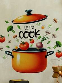 1/2/3pcs Creative Kitchen Pot Pan Wall Stickers, Includes Vegetable, Tomato, Onion, Greens And Egg Patterns, Home Decor Stickers. Suitable For Indoor And Outdoor Decoration, Ideal For Thanksgiving, New Year Home Decor And Gifts. - Multicolor - View 4