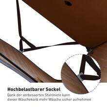 HOMCOM Narrow Bamboo Laundry Basket With Lid, 70L Laundry Hamper With Handles, Laundry Bag, Laundry Baskets For Laundry Room, Bedroom, Bathroom, Grey