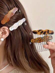 Bộ 4/2/3/1 kẹp tóc nữ thời trang thường ngày đa năng hình chữ U, thích hợp sử dụng hàng ngày (chữ cái ngẫu nhiên trên kẹp tóc), lược, phụ kiện tóc, mùa hè, kỳ nghỉ, du lịch, phụ kiện đội đầu. - Nhiều màu - Xem 4