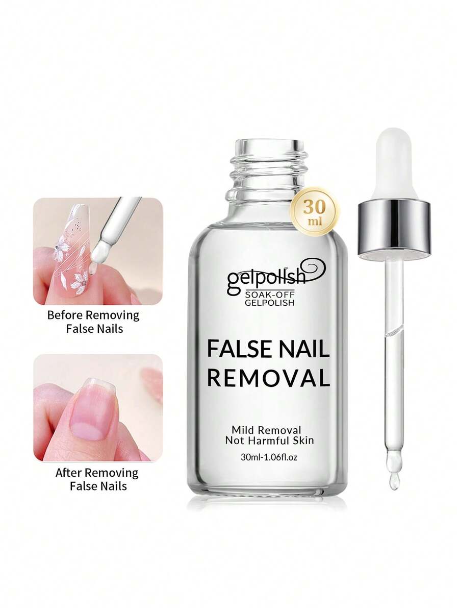 30ml Gel Nail Polish Remover, Ultra-Powerful & Removes Glitter And Dark Colored Paints, Paraben Free For Nails | Acetone Nail Polish Remover For Nails For Removal Of Glue Gel, Acrylic & Dip - Clear - View 1