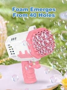 40-Hole Electric Outdoor Bubble Machine, Suitable For Outdoor Family, Party, Wedding, Camping Scenes, Paired With LED Lights Can Create Dreamy Effects, Handheld Bubble Gun (Batteries And Bubble Solution Not Included) - Multicolor - View 7