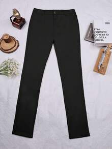 Apperloth A 加拉链门襟纯色紧身裤朋克音乐节