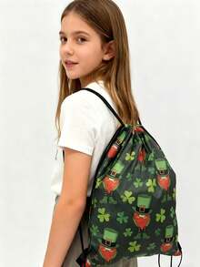 4 types de sacs de courses - [Spécial Saint-Patrick] Sac cadeau de fête de trèfle, Fourre-tout de célébration thématique avec design de charme vert chanceux - Multicolore - Voir 2