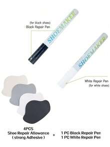 1/2/3pcs Convenient Shoe Repair Pens, Anti-Oxidation & Waterproof, Black/White Shoe Color Restorer And Hole Fixer Patch, Suitable For Daily Care Of Precious Shoes, Fit For Casual Shoes/Sneakers/Flats/Canvas Shoes/Sports Shoes