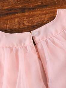 Robe mi-longue en maille d'été pour filles avec décoration de papillon 3D, convient pour les fêtes, les sorties quotidiennes et fait un excellent cadeau d'anniversaire pour les petites filles - Rose bonbon - Voir 5