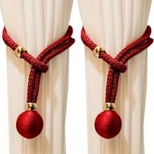Window Curtain Tie Set Of 2 With Adjuster For Wall Curtain Fixing, Curtain Back Strap, Curtain Pull Back, Curtain Hook, Curtain Tie, Multi-Color Curtains - Multicolor - View 3