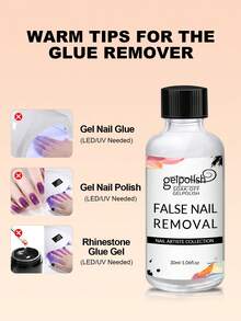 30毫升凝胶指甲油卸甲液，强效卸除亮片和深色指甲油，不含防腐剂，适用于指甲 | 丙酮指甲油卸甲液，可卸除凝胶、亚克力和浸粉指甲油 - 無色 - 查看 4