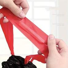 75PCS/5Rolls Large Black Thickened Property Hotel Kitchen Sanitation Commercial Extra Large Kitchen Waste Drawstring Garbage Bag Portable Plastic Bag Household Kitchen - Multicolor - View 9