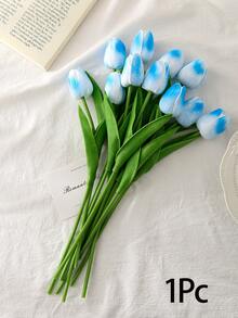 1/8花束 优雅逼真渐变蓝色郁金香 - 采用PU材质，这些仿真花细节高度逼真。适合卧室和客厅装饰。 - 漸層藍色 - 查看 11