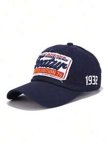 1pc Unisex Embroidered Letter TEATUR Adjustable Baseball Cap, Breathable Sun Protection, Fashionable For Everyday Wear - 黑色 - 查看 7