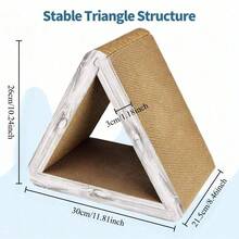 1个纸板猫抓板，猫薄荷抓板，可组装成三角形猫屋，六面可用，室内猫家具保护