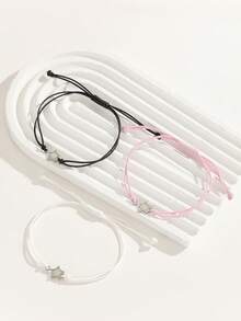 ATLVXJL Bộ 3 vòng tay bằng thép không gỉ hình ngôi sao phát sáng trong bóng tối, biểu tượng tình chị em và tình bạn, phụ kiện trang sức thường ngày dành cho nữ, thích hợp để đeo hàng ngày và làm quà tặng ngày Valentine. - Nhiều màu - Xem 2