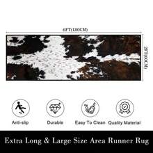 (1/2/3pc)Cow Print Runner Rug 2x6 Western Rugs Cowhide Throw Carpet Washable Kitchen R... - 彩色 - 查看 6