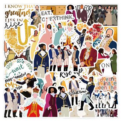 55pcs Hamilton Musical Theatre Graffiti Stickers, Suitable For Water Bottles, Laptops, Phones, Skateboards, Guitars, Suitcases, Scrapbooks, Helmets, Party Supplies Decoration
