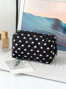 This Cute Large-Capacity Cosmetic Bag Features An Embroidered Bow, Serving As Both A Portable Travel Organizer And A Toiletry Bag, Perfect For Storing Makeup, Skincare Products, Toiletries, And Makeup Brushes. It Is An Ideal Choice For Autumn, Winter, And The Christmas Season.,Pouch,Makeup Pouch,Travel Essential - Multicolor - View 16