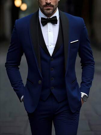 3 st. herrkostym i vårkvalitet, enfärgad, brudgummens brudklänning, herr, slim fit, casual, kavajer, jackor, byxor